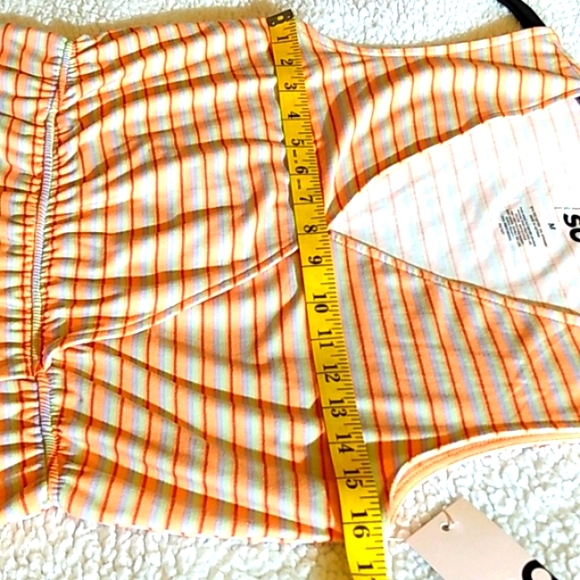 SO Faux-Wrap Knit Romper – Orange Stripe – Women M – NWT - Picture 10 of 13